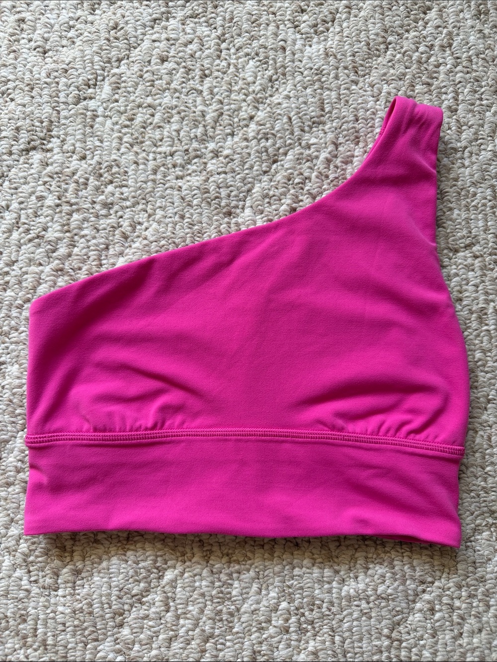 lululemon athletica Asymmetric One-Shoulder Sports Bra in Fuchsia